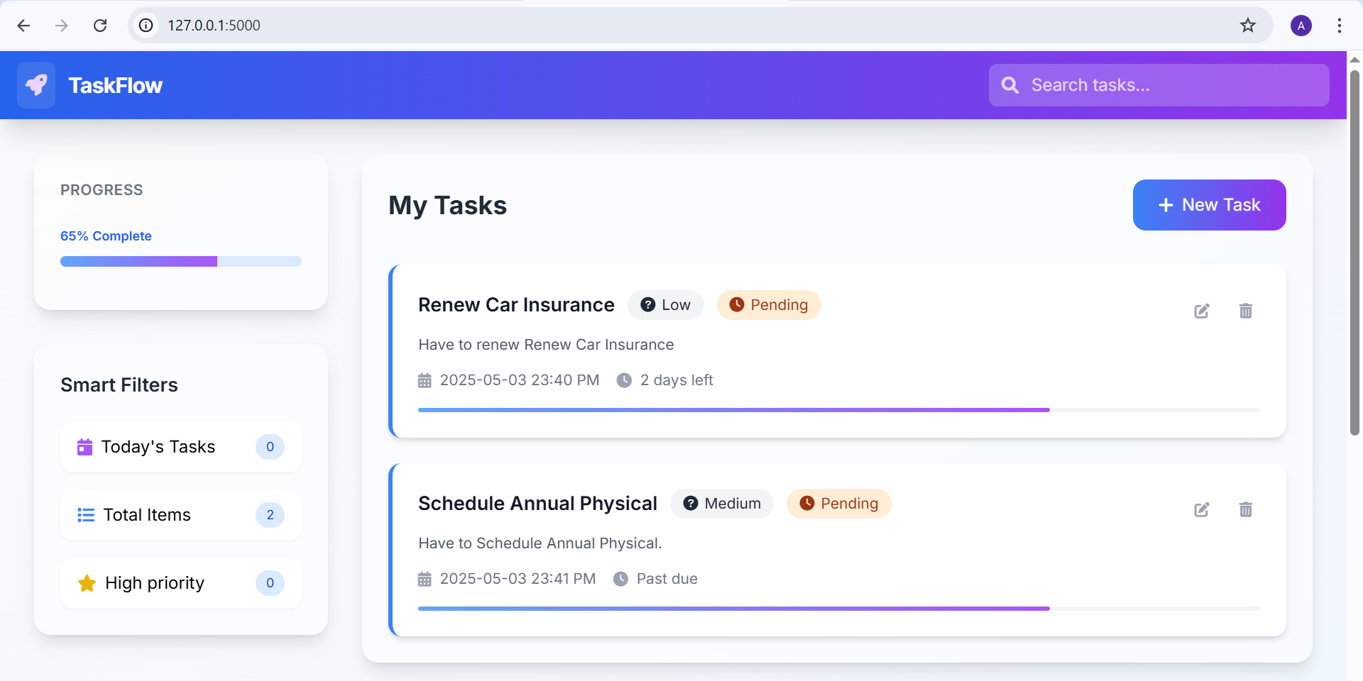 Task App Interface
